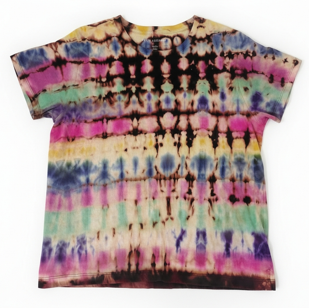 New With Tags  Free Assembly Reverse Tie Dye Gildan  Desgin Multi Color Size Xlg
